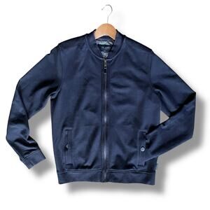 Ted Baker London Livid Bomber Jacket SZ 3 US M Navy Elevated Sweatshirt Zip Up